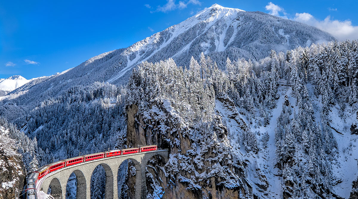 Switzerland Winter Wonderland Train Journey